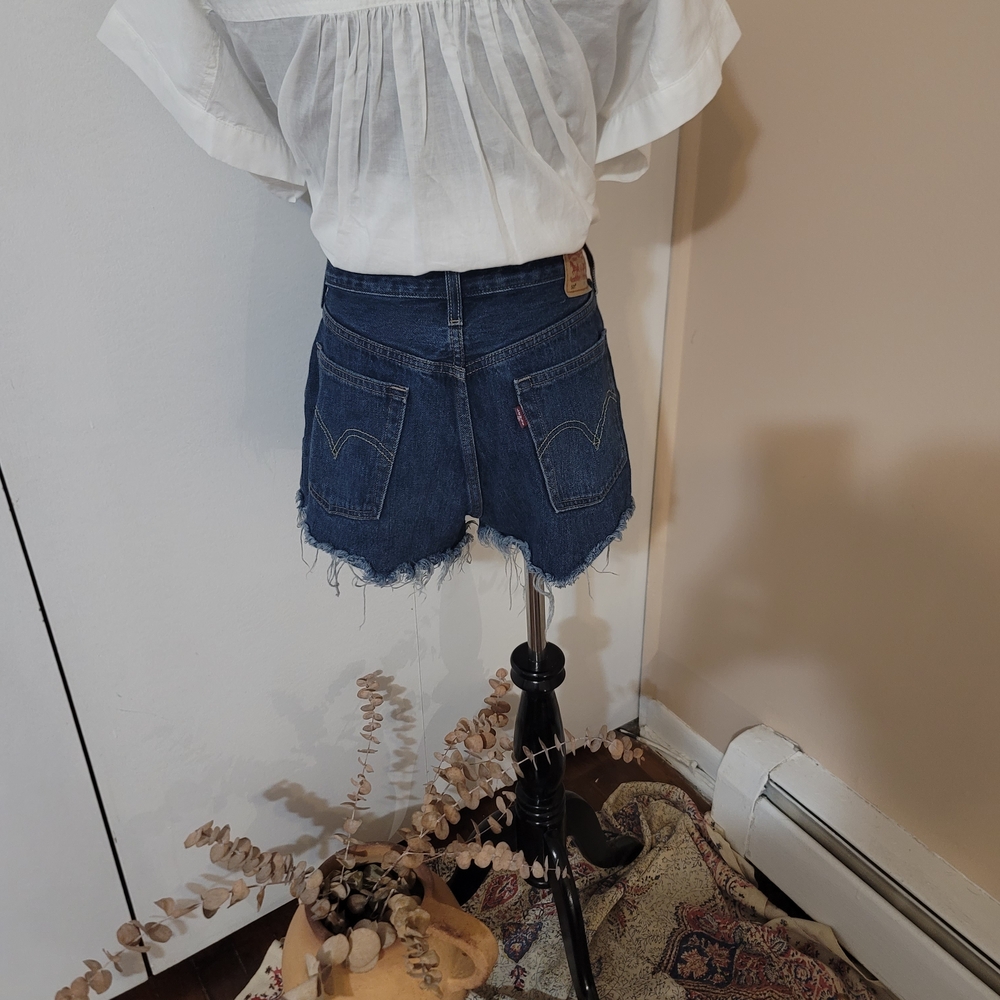 Levi's Dark Blue Denim Cutoff Jean Shorts
